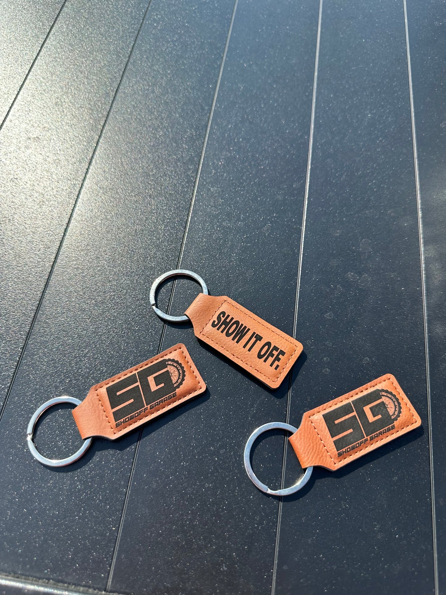 SG Logo Leather Keychain